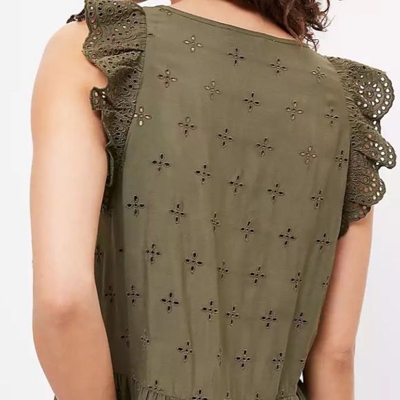 Loft Eyelet Peplum Shell - Picture 3 of 10